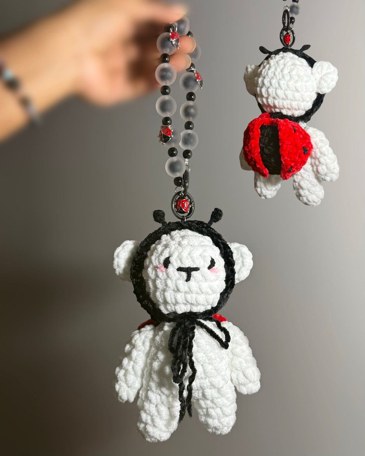 Ladybug Bear Keychain