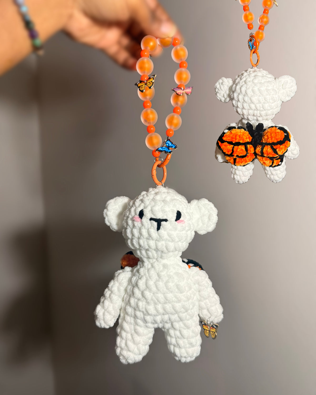 Monarch Butterfly Bear Keychain